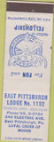 Matchbook Cover - Matchbook Cover Moose Lodge East Pittsburgh PA