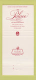 Matchbook Cover - The Palace Hotel Philadelphia PA 30 Strike