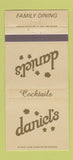 Matchbook Cover - Daniel's Restaurant Orland Park IL WEAR 30 Strike