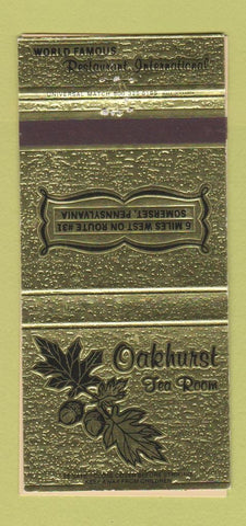 Matchbook Cover - Oakhurst Tea Room Somerset PA 30 Strike