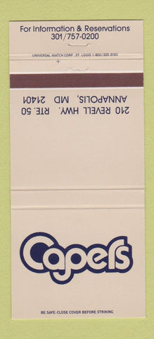 Matchbook Cover - Capers Annapolis MD 30 Strike