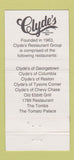 Matchbook Cover - Clyde's Bar Chevy Chase MD Washington DC Georgetown 30 Strike