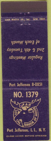 Matchbook Cover - Matchbook Cover Moose Lodge Port Jefferson LI NY