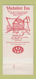 Matchbook Cover - Yorkshire Inn Restaurant Williamsburg VA 30 Strike