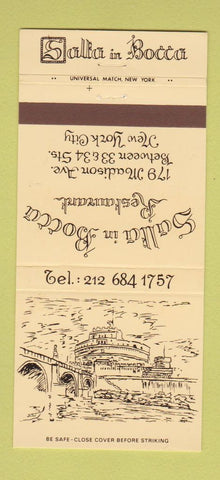 Matchbook Cover - Salla in Bocca Restaurant New York City 30 Strike