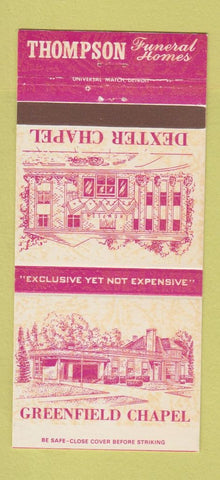 Matchbook Cover - Greenfield Chapel Thopmson Funerl Detroit MI 30 Strike