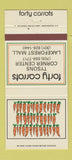 Matchbook Cover - Forty Carrots Tyson's Corners VA 30 Strike