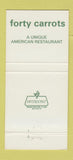 Matchbook Cover - Forty Carrots Tyson's Corners VA 30 Strike