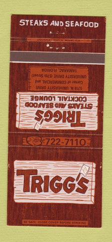 Matchbook Cover - Trigg's Steaks Tamarac FL 30 Strike