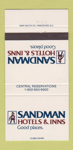 Matchbook Cover - Sandman Hotels Inns BC AB SK 30 Strike