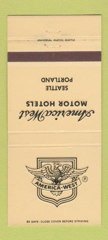 Matchbook Cover - America West Motor Hotels Seattle WA Portland OR 30 Strike