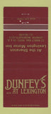 Matchbook Cover - Dunfey's Lexington Motor Inn Shearton Lexington MA 30 Strike
