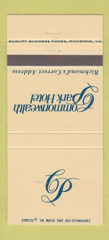 Matchbook Cover - Commonwealth Park Hotel Richmond VA 30 Strike