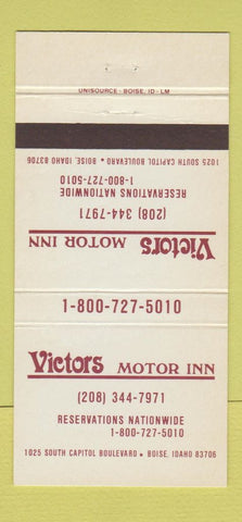 Matchbook Cover - Victors Motor Inn Boise ID 30 Strike