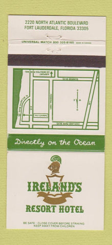 Matchbook Cover - Ireland's Resort Hotel Fort Lauderdale FL 30 Strike