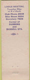 Matchbook Cover - Matchbook Cover Moose Lodge Bluefield VA