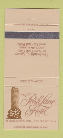 Matchbook Cover - Park Lane Hotel New York City 30 Strike
