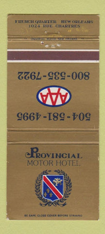 Matchbook Cover - Provincial Motor Hotel New Orleans LA WORN 30 Strike