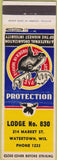 Matchbook Cover - Matchbook Cover Moose Lodge Watertown WI WEAR