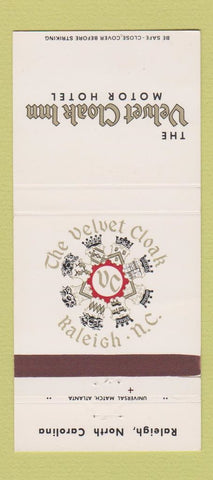 Matchbook Cover - Velvet Cloak Inn Motor Hotel Raleigh NC 30 Strike