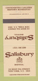 Matchbook Cover - Salisbury Hotel New York City 30 Strike