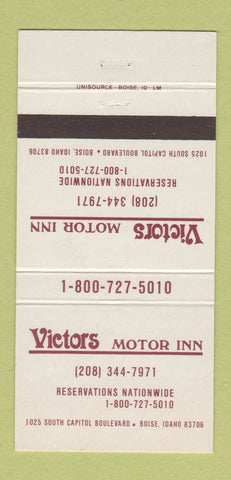 Matchbook Cover - Victors Motor Inn Boise ID 30 Strike
