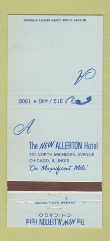 Matchbook Cover - New Allerton Hotel Chicago IL 30 Strike