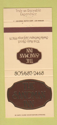 Matchbook Cover - Sandman Inn Santa Barbara CA 30 Strike