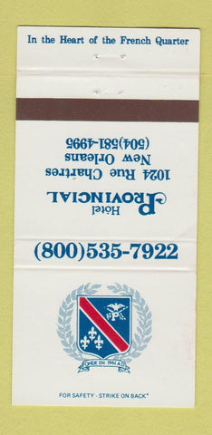 Matchbook Cover - Hotel Provincial New Orleans LA WEAR 30 Strike