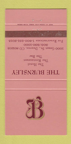 Matchbook Cover - The Burnsley Hotel Denver Colorado 30 Strike