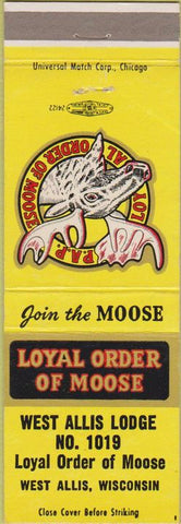 Matchbook Cover - Matchbook Cover Moose Lodge West Allis WI