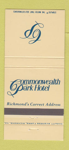 Matchbook Cover - Commonwealth Park Hotel Richmond VA 30 Strike