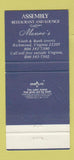 Matchbook Cover - Commonwealth Park Hotel Richmond VA 30 Strike