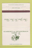 Matchbook Cover - Harriet and Henderson Yarns Henderson NC WEAR 40 Strike
