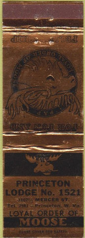 Matchbook Cover - Matchbook Cover Moose Lodge Princeton WV wear