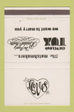 Matchbook Cover - Cleveland Bridal Suite Tuxedo OH 40 Strike