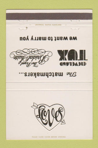 Matchbook Cover - Cleveland Bridal Suite Tuxedo OH 40 Strike