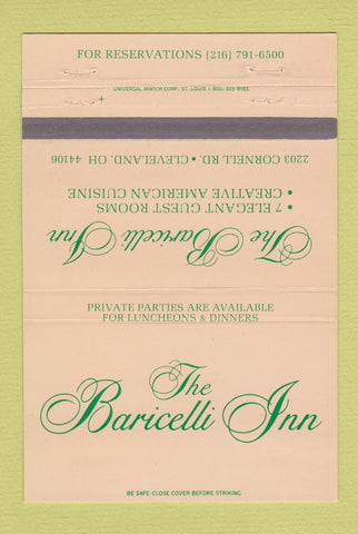 Matchbook Cover - Baricelli Inn Cleveland OH 40 Strike