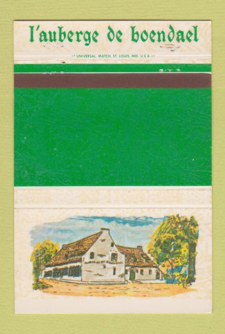 Matchbook Cover - L Auberge de Boendael Brussels Belgium 40 Strike