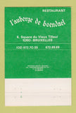 Matchbook Cover - L Auberge de Boendael Brussels Belgium 40 Strike