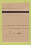 Matchbook Cover - Le Madri Restaurant New York City 40 Strike