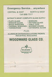 Matchbook Cover - Woodward Glass Redford MI Detroit WEAR 40 Strike