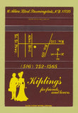 Matchbook Cover - Kipling's Farmingdale NY SAMPLE 40 Strike