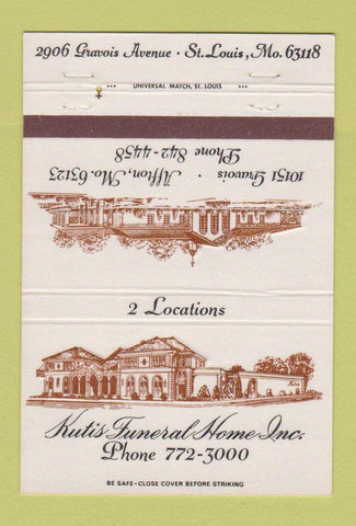 Matchbook Cover - Kuti's Funeral Home St Louis MO Afton 40 Strike