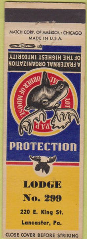 Matchbook Cover - Matchbook Cover Moose Lodge Lancaster PA