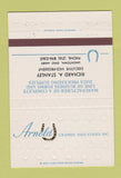 Matchbook Cover Arnold Graphic Industries Uniontown OH Richard Stanley 40 Strike