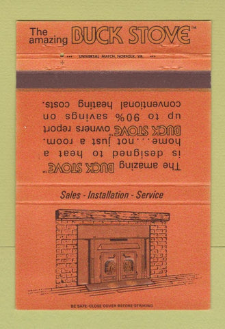Matchbook Cover - Buck Stove Gloucester Nofolk Suffolk VA WEAR 40 Strike