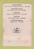 Matchbook Cover - Buck Stove Gloucester Nofolk Suffolk VA WEAR 40 Strike