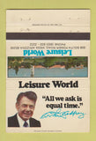 Matchbook Cover - Lesiure World Mesa AZ WORN 40 Strike