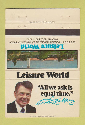 Matchbook Cover - Lesiure World Mesa AZ WORN 40 Strike